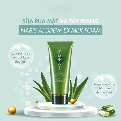 Sữa Rửa Mặt Và Tẩy Trang Naris Alodew Ex Mild Foam 100G