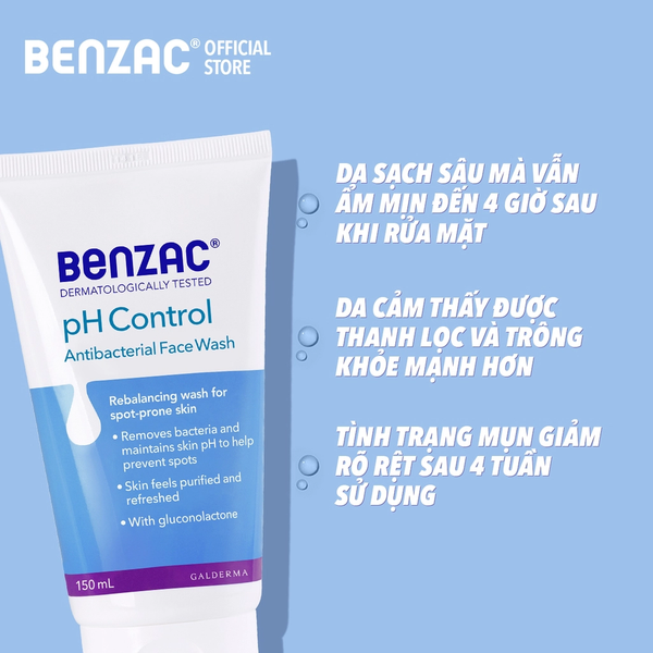 Sữa rửa mặt giúp diệt khuẩn & cân bằng pH - pH Control Antibacterial Wash 150ml