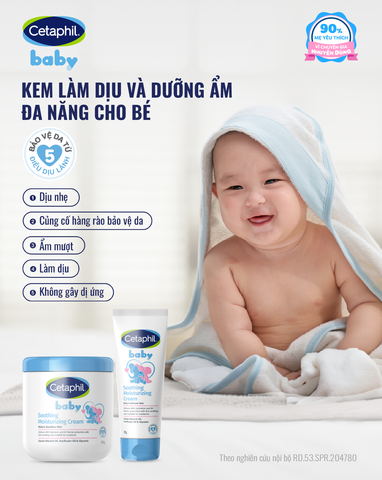 Kem làm dịu và dưỡng ẩm cho bé Cetaphil Baby Soothing & Moisturising Cream