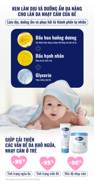 Kem làm dịu và dưỡng ẩm cho bé Cetaphil Baby Soothing & Moisturising Cream