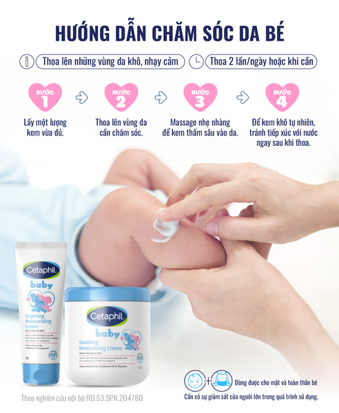 Kem làm dịu và dưỡng ẩm cho bé Cetaphil Baby Soothing & Moisturising Cream
