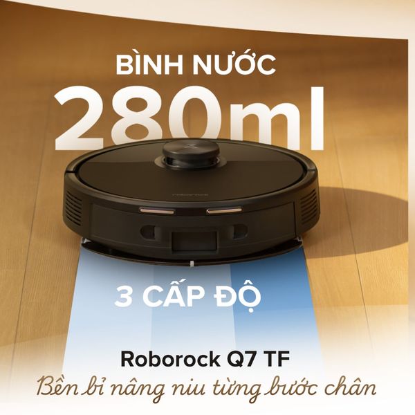 Roborock Q7 TF Đen - Robot Hút Bụi Lau Nhà Thông Minh