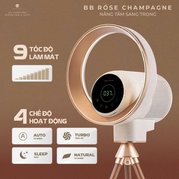 Quạt lọc không khí và khử khuẩn Ultty BB ( Rose Champange & Grey )