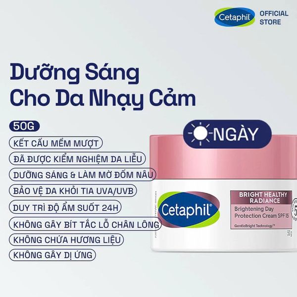 Kem dưỡng ẩm làm sáng da ban ngày Cetaphil Bright Healthy Radiance Day Protection Cream SPF15 50g