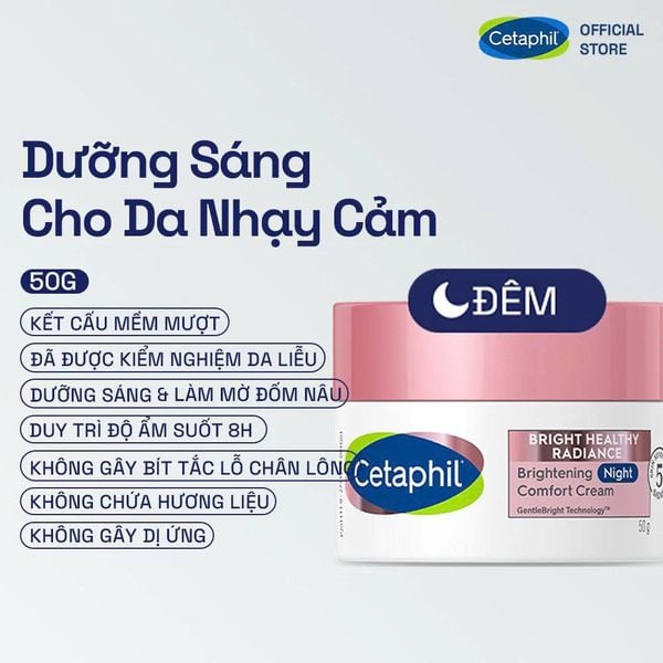 Kem dưỡng ẩm sáng da ban đêm Cetaphil Bright Healthy Radiance Brightening Night Comfort Cream 50g