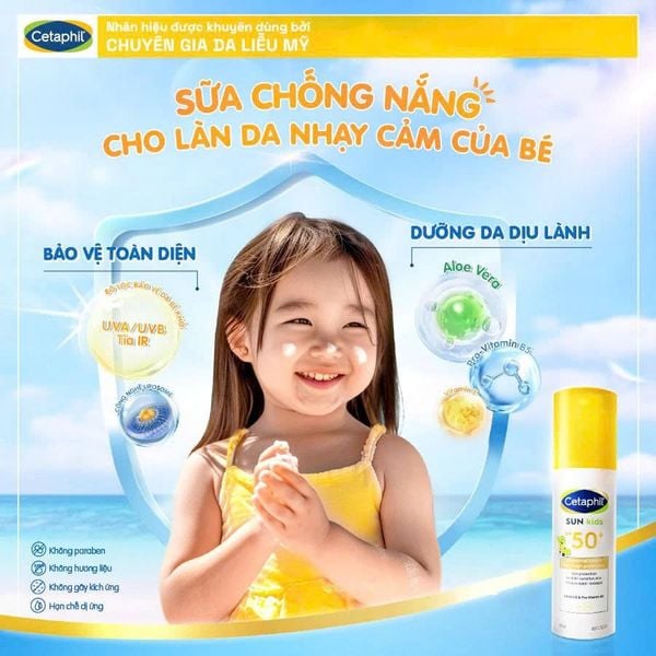 Sữa chống nắng dịu lành cho làn da nhạy cảm của bé CETAPHIL BABY SUN KIDS 150ML