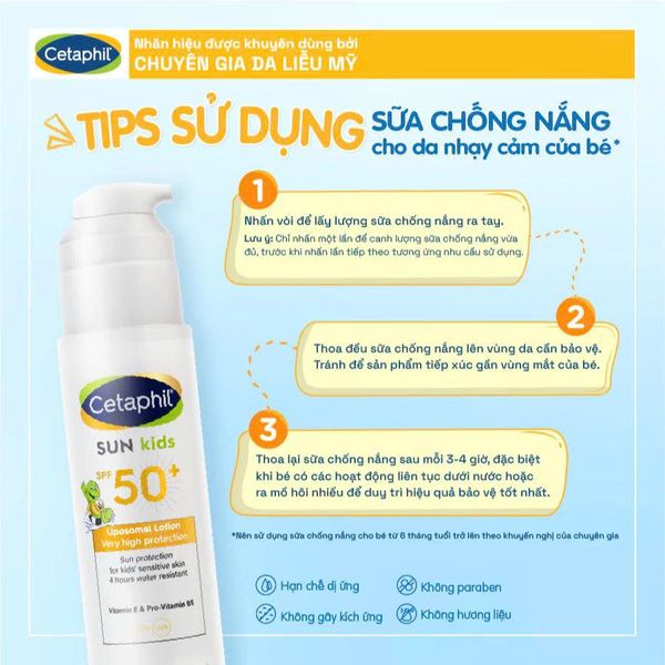 Sữa chống nắng dịu lành cho làn da nhạy cảm của bé CETAPHIL BABY SUN KIDS 150ML