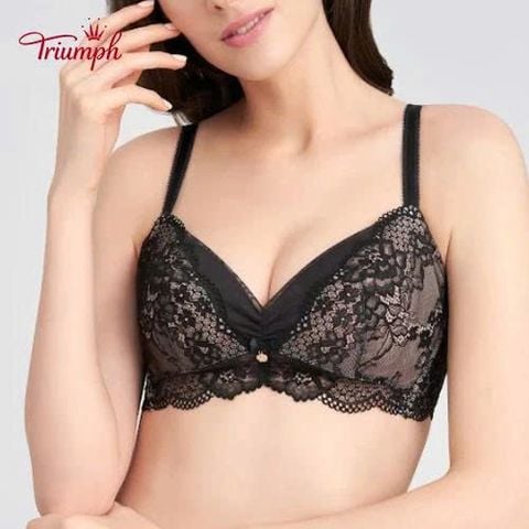 Áo ngưc dòng cao cấp, không gọng, mút mỏng Florale Begonia P (Màu đen, B75)