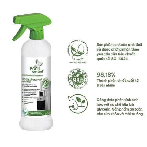 Nước làm sạch dầu mỡ ECO cho các thiết bị gia dụng và bề mặt bếp 500ml