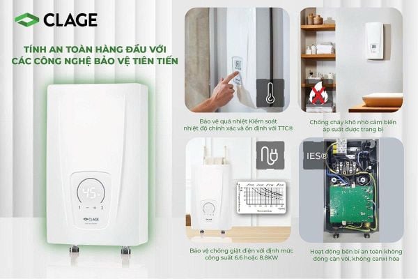 Máy làm nước nóng trực tiếp CLAGE CEX9 Plus