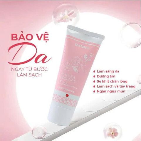 Sữa Rửa Mặt Tẩy Trang Làm Sáng Da - Nature Sakura Essence Nhật Bản 100G
