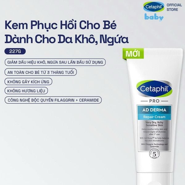 Kem Chữa Cho Viêm Da Cơ Địa Cetaphil Pro AD Derma Repair Cream 227g