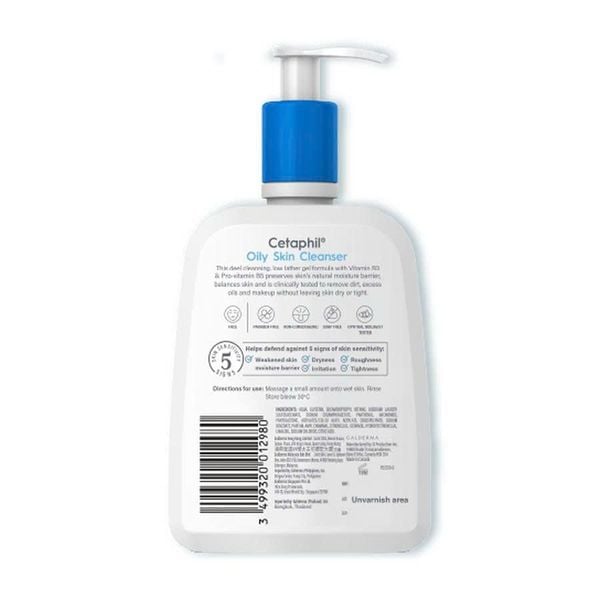 Sữa rửa mặt dịu lành cho da dầu nhạy cảm CETAPHIL OILY SKIN CLEANSER