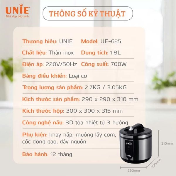 Nồi Cơm Điện Unie - UE-625