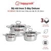 Bộ 3 Nồi Inox 304 Cao Cấp 3 Đáy Delux