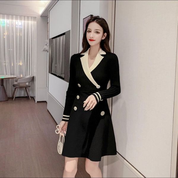 Đầm Đen Dệt Kim Khuya Trắng -DRE002022 ( Freesize )