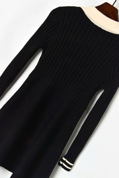 Đầm Đen Dệt Kim Khuya Trắng -DRE002022 ( Freesize )