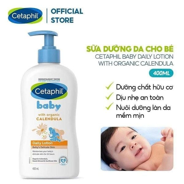 Sữa dưỡng ẩm dịu lành cho bé CETAPHIL BABY LOTION WITH ORGANIC CALENDULA 400ML