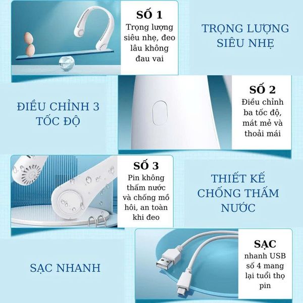 Quạt đeo cổ Joou BLK308