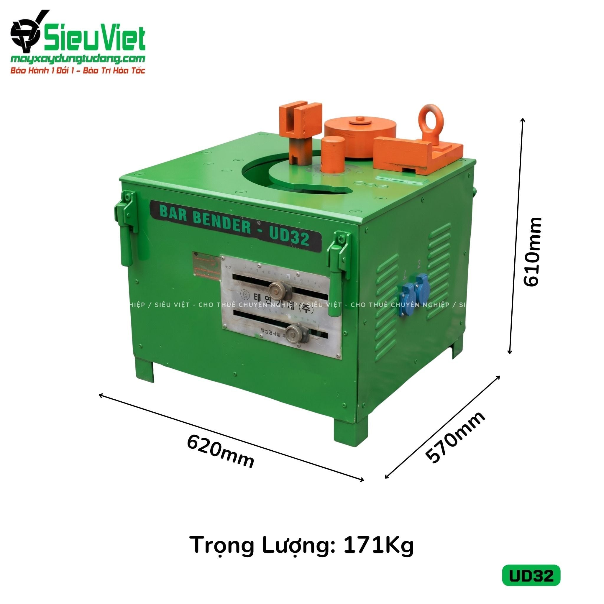 (Cũ) Máy uốn sắt phi 28 UD32 Hàn Quốc (Điện 220v, Dân dụng)