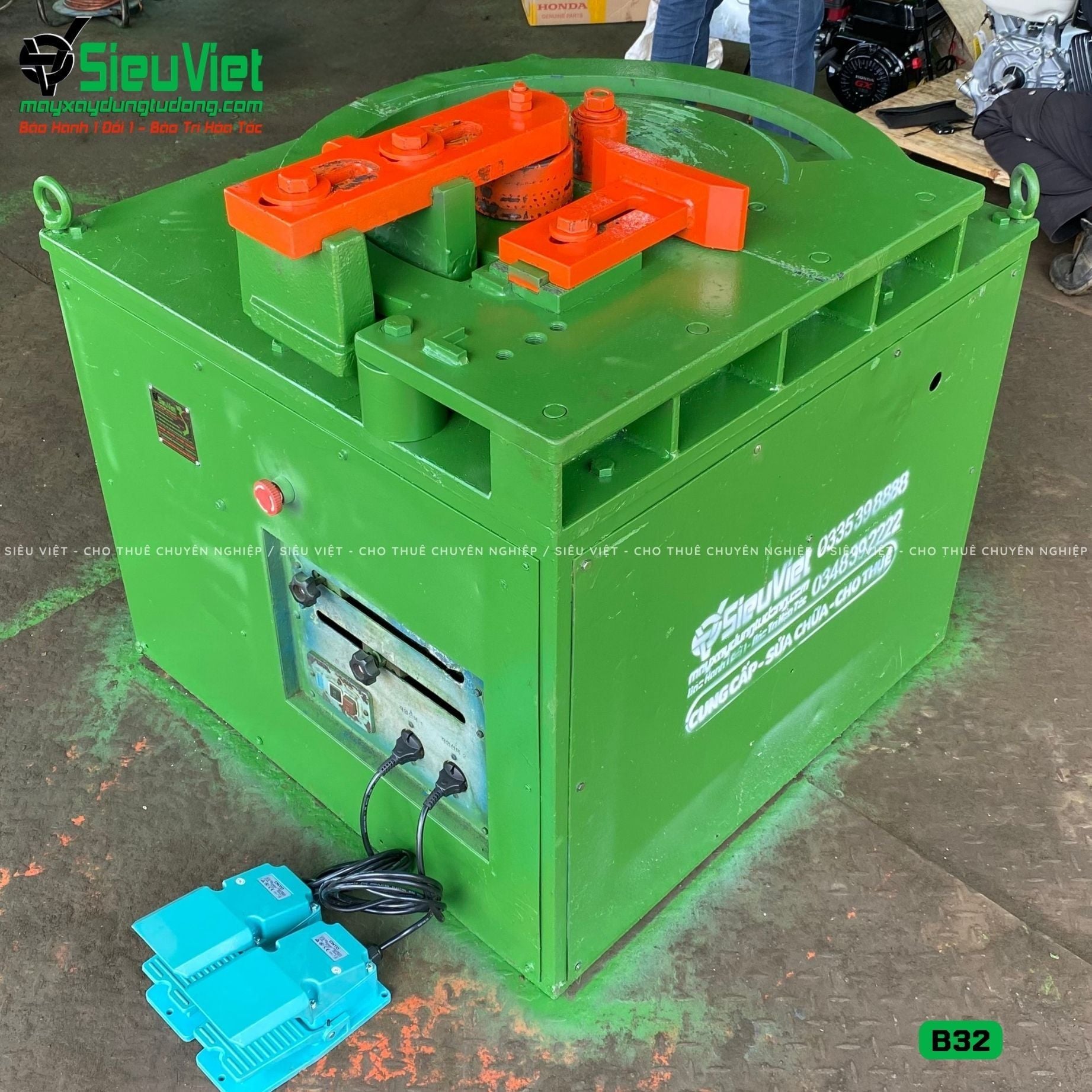 Thuê Tháng Máy uốn sắt phi 10-28mm B32 - Điện 380V, 3 Pha