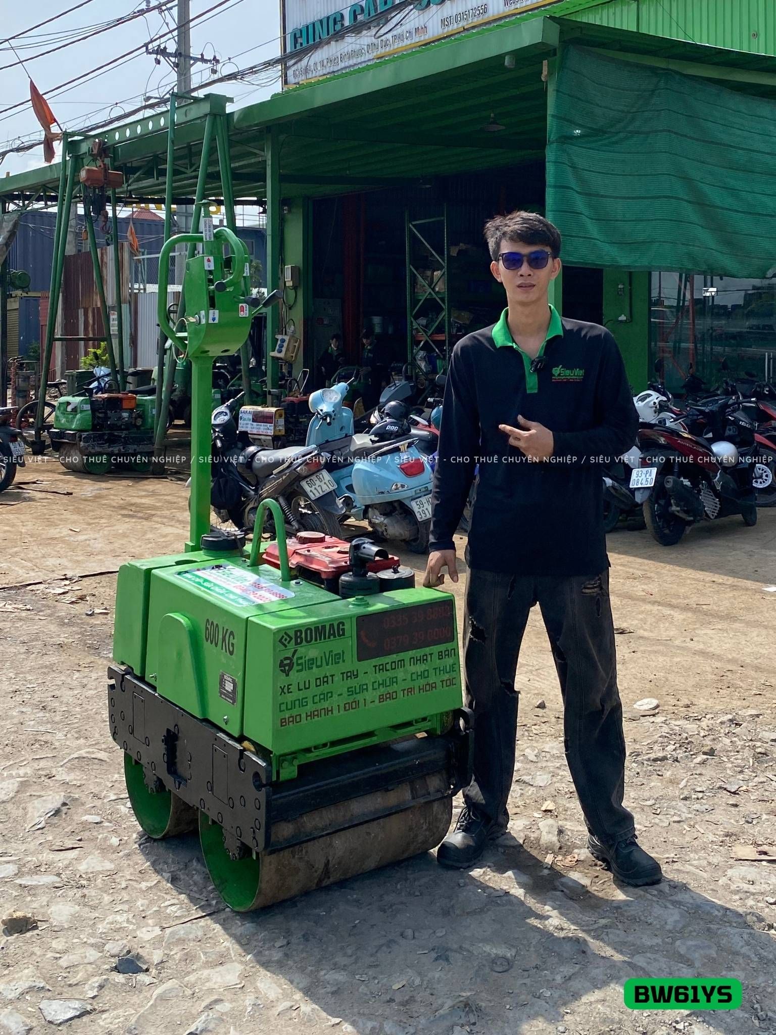 Xe lu rung dắt tay 580Kg Bomag BW61YS Nhật Bản (N61228042)