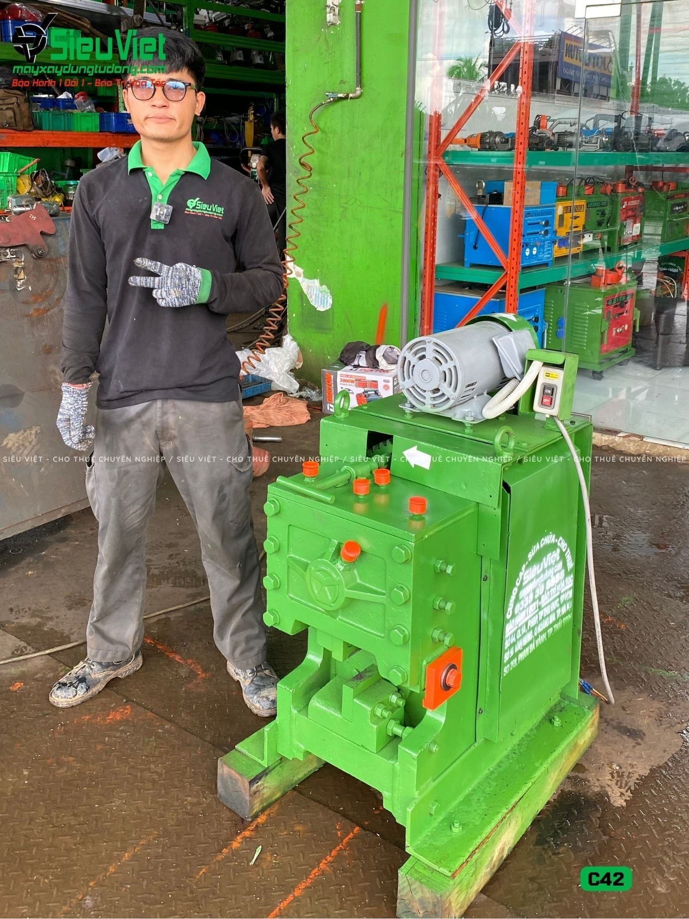 Thuê Tháng Máy cắt sắt phi 10-32mm C42 - Điện 380V, 3 Pha