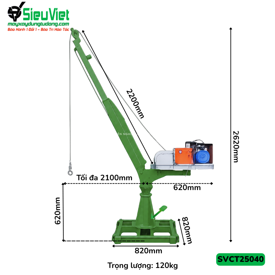 Bộ cẩu xoay tời nhanh biến tần SVCT25040