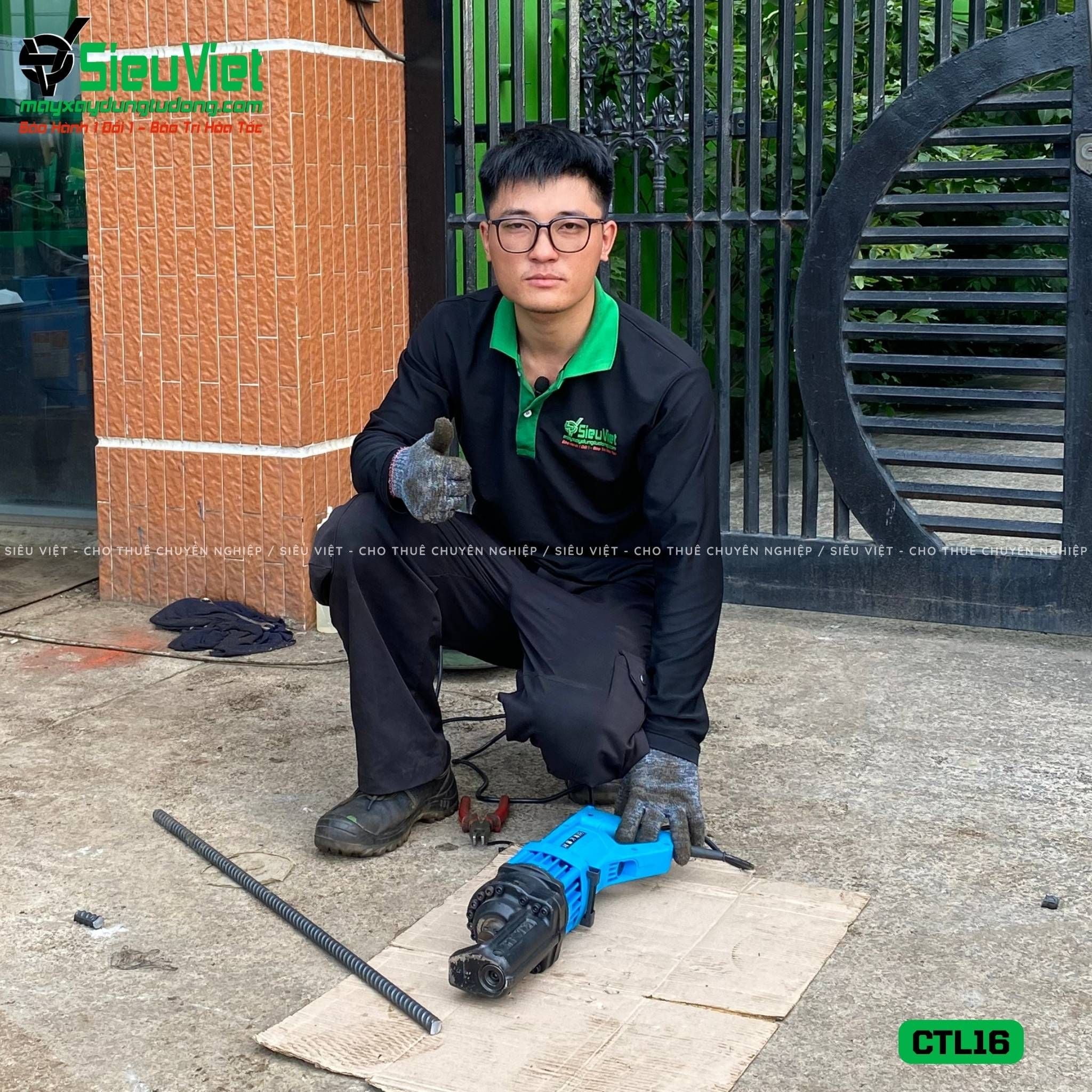 Thuê Ngày Máy cắt sắt cầm tay phi 6-16 CTL16 Hàn Quốc - Điện 220V, 1 Pha