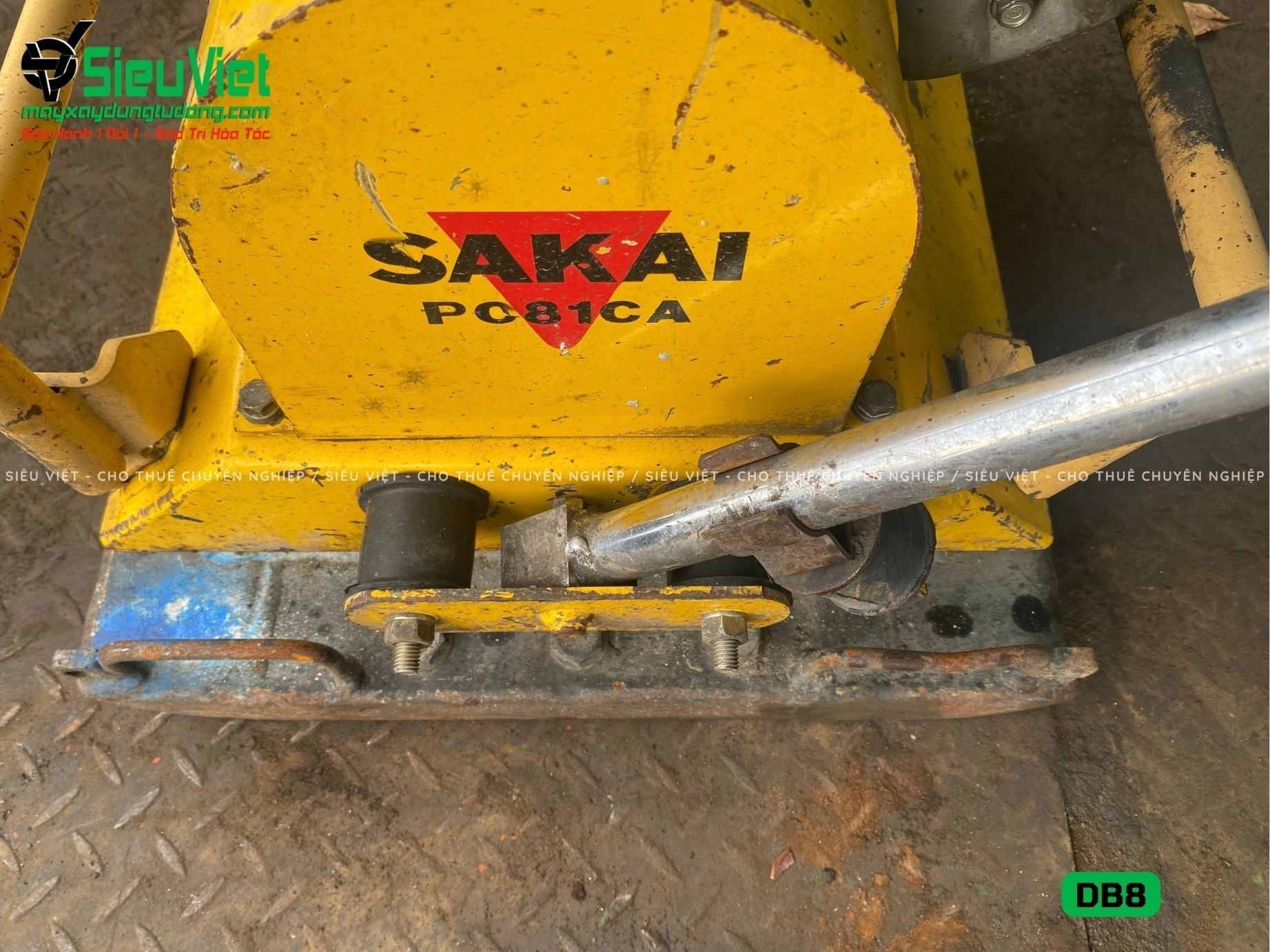 (Cũ) Máy đầm bàn 80-95Kg DB8 Nhật Bản (Động cơ Honda GX160 mới 100%)
