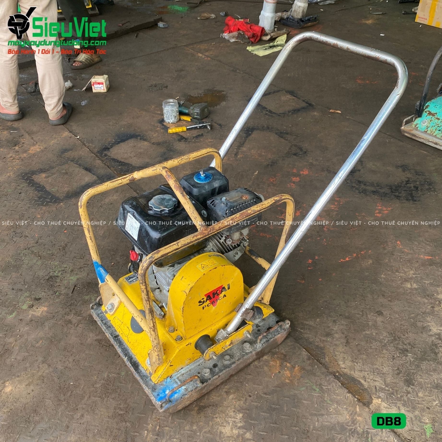 Thuê Tháng Máy đầm bàn DB8 75-100Kg (Xăng)
