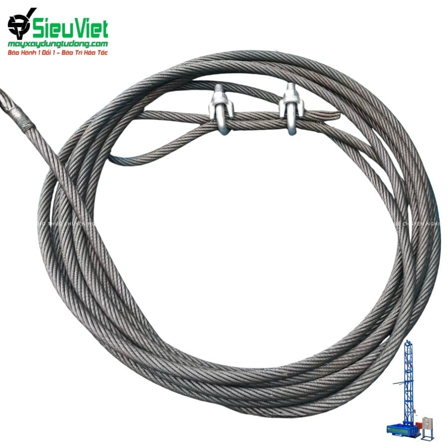 Dây cáp tải phi 12 vận thăng nâng hàng VTSV300