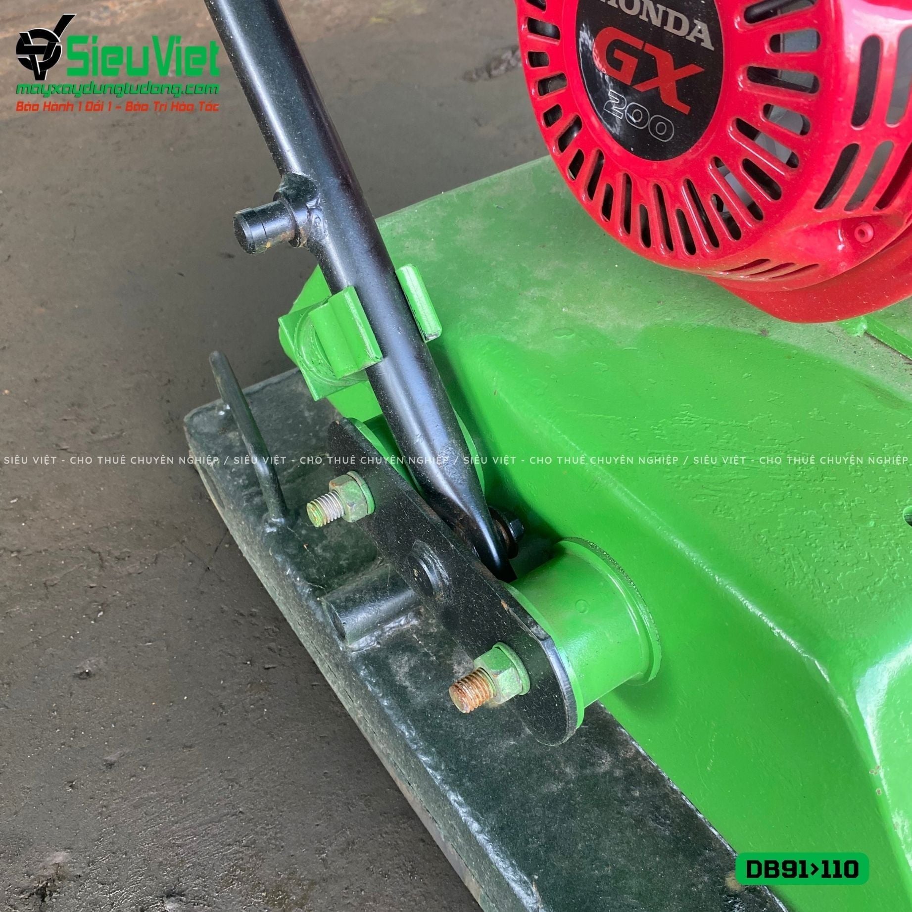 (Cũ) Máy đầm bàn 91>110Kg Nhật Bản (Động cơ Honda GX200 mới 100%)