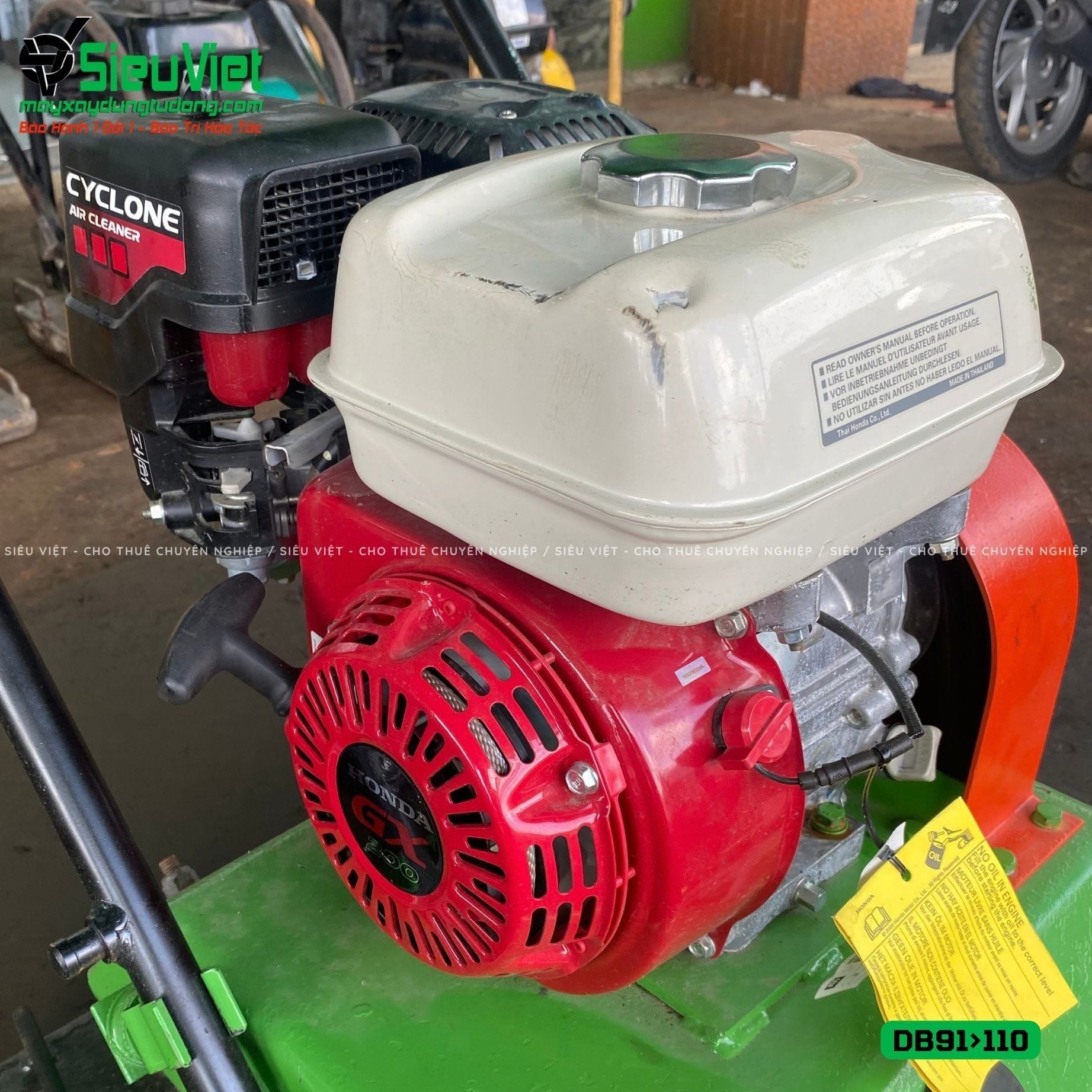 (Cũ) Máy đầm bàn 91>110Kg Nhật Bản (Động cơ Honda GX200 mới 100%)