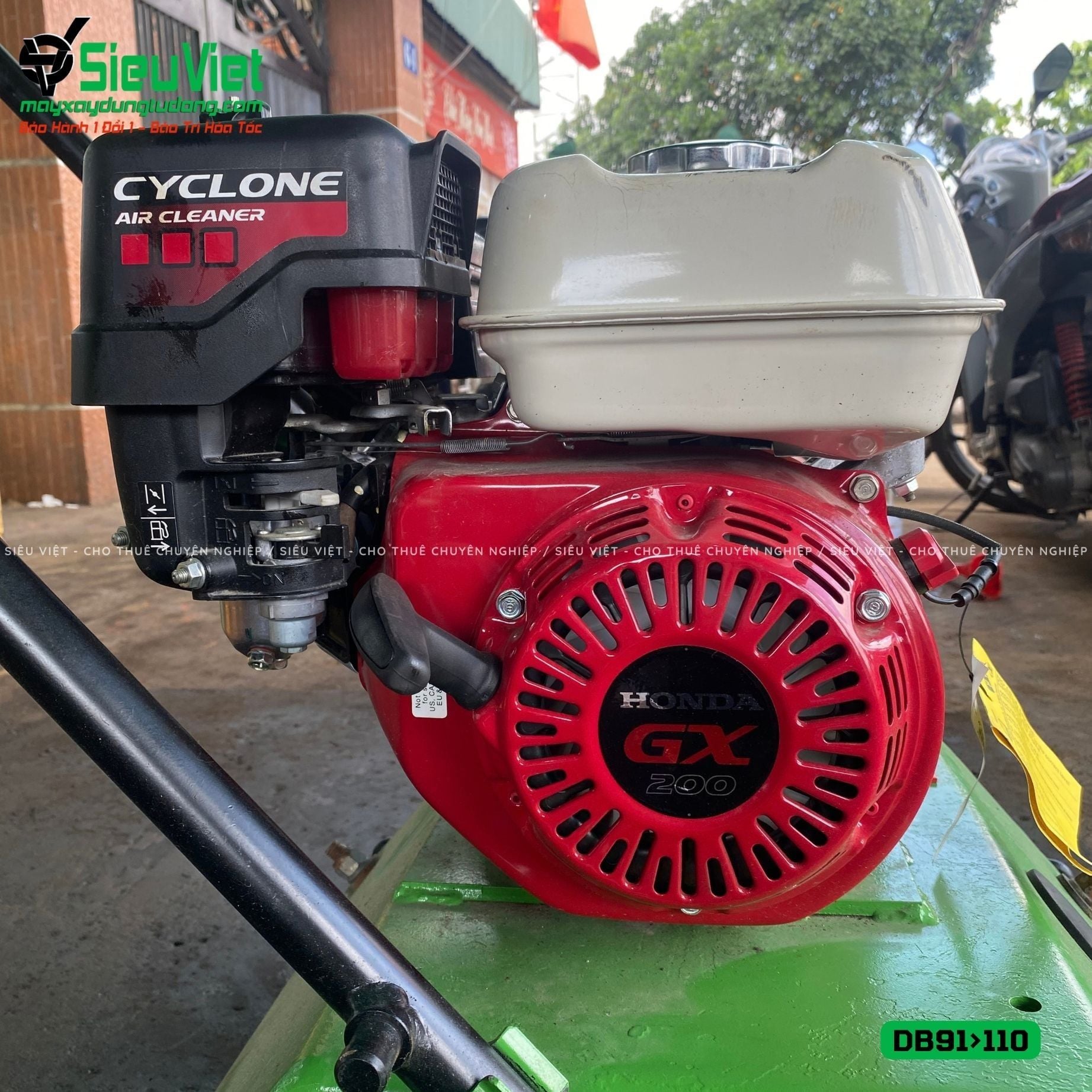 (Cũ) Máy đầm bàn 91>110Kg Nhật Bản (Động cơ Honda GX200 mới 100%)