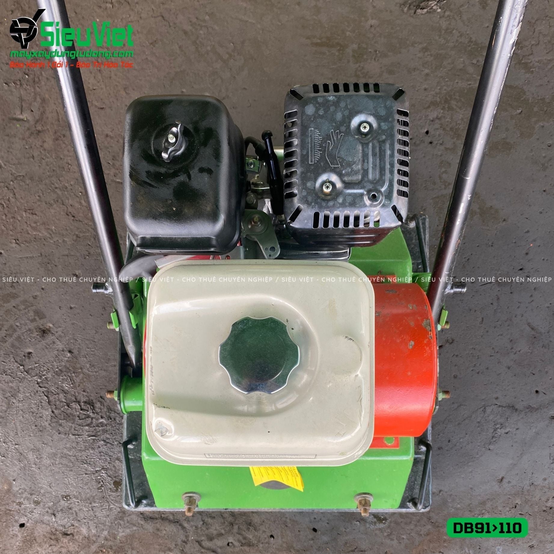 (Cũ) Máy đầm bàn 91>110Kg Nhật Bản (Động cơ Honda GX200 mới 100%)