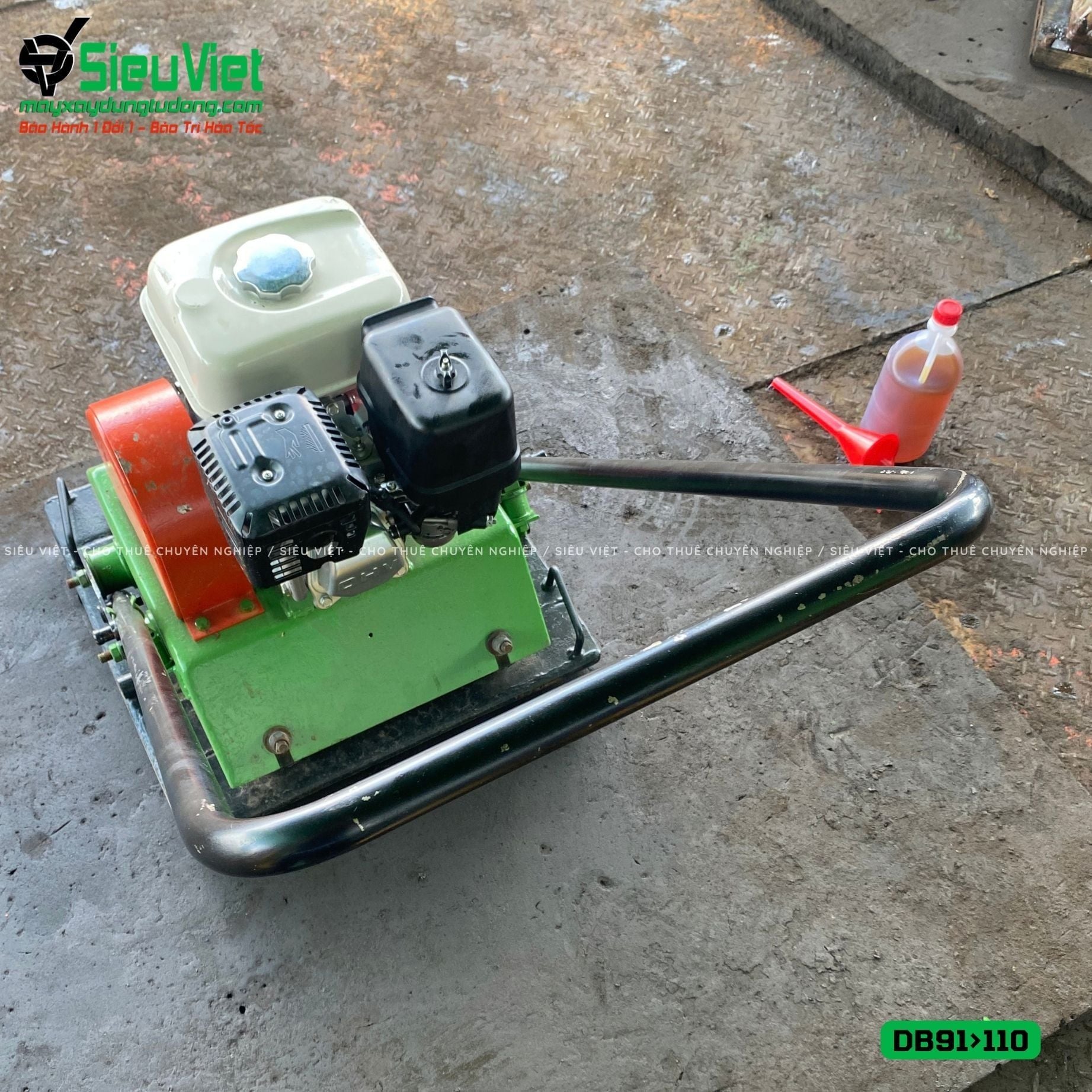 (Cũ) Máy đầm bàn 91>110Kg Nhật Bản (Động cơ Honda GX200 mới 100%)