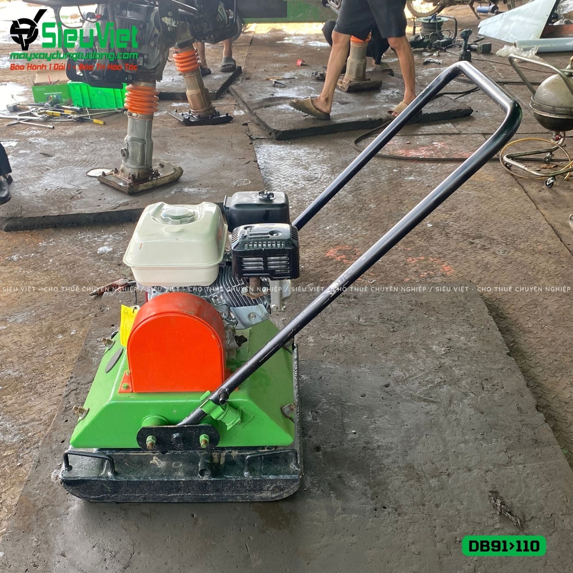(Cũ) Máy đầm bàn 91>110Kg Nhật Bản (Động cơ Honda GX200 mới 100%)