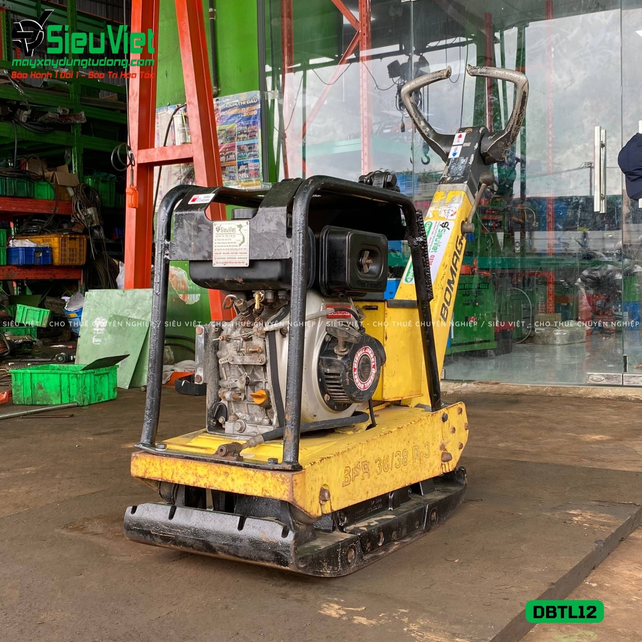 (Cũ) Máy đầm bàn thuỷ lực DBTL12 100-200kg (Xăng)