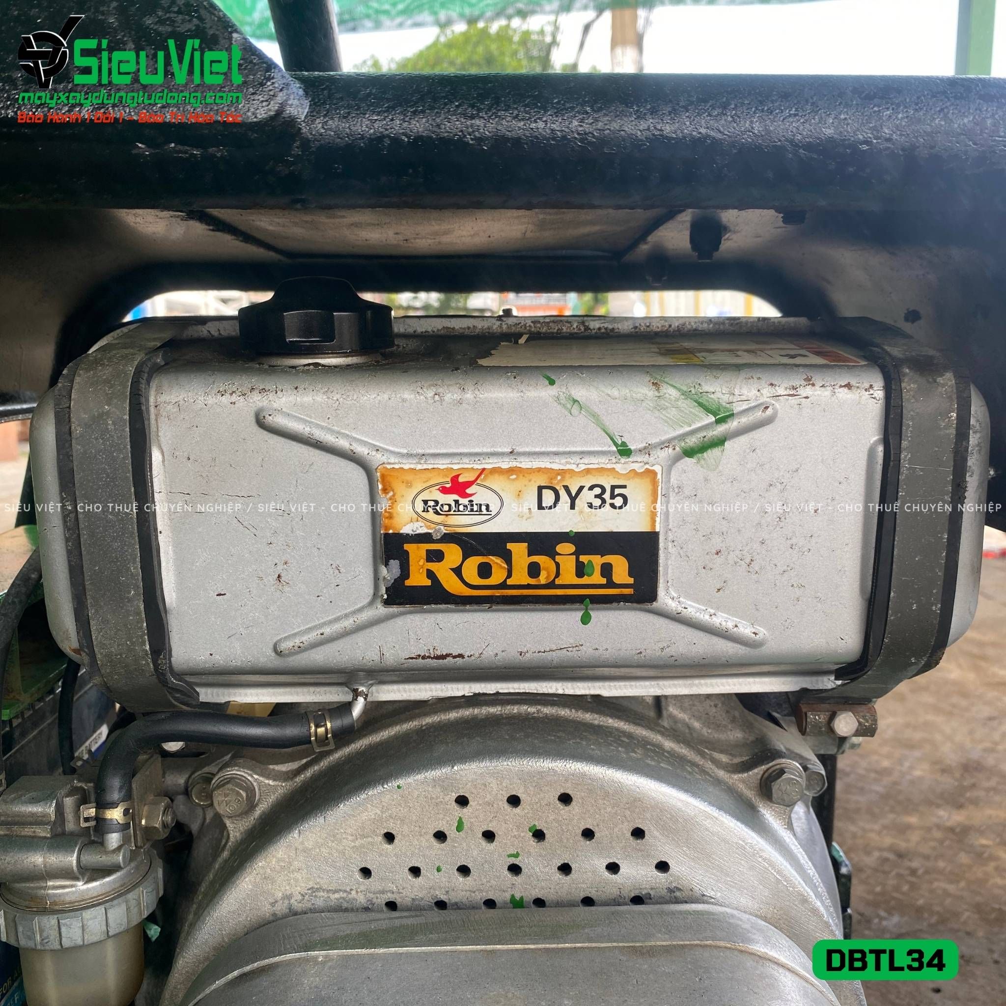 Cũ, Loại 3 - Máy đầm bàn thuỷ lực DBTL34 300-400Kg - Dầu Diesel