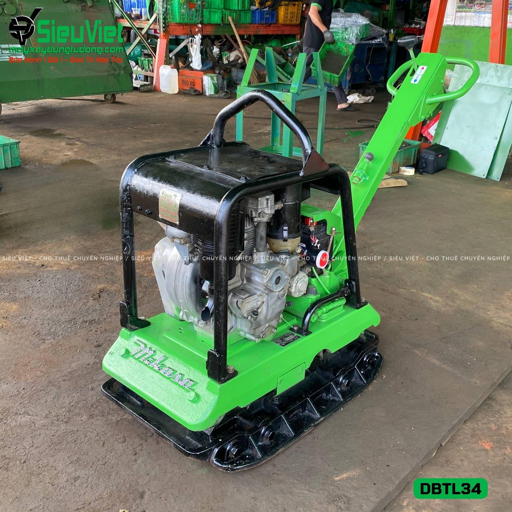 Cũ, Loại 3 - Máy đầm bàn thuỷ lực DBTL34 300-400Kg - Dầu Diesel