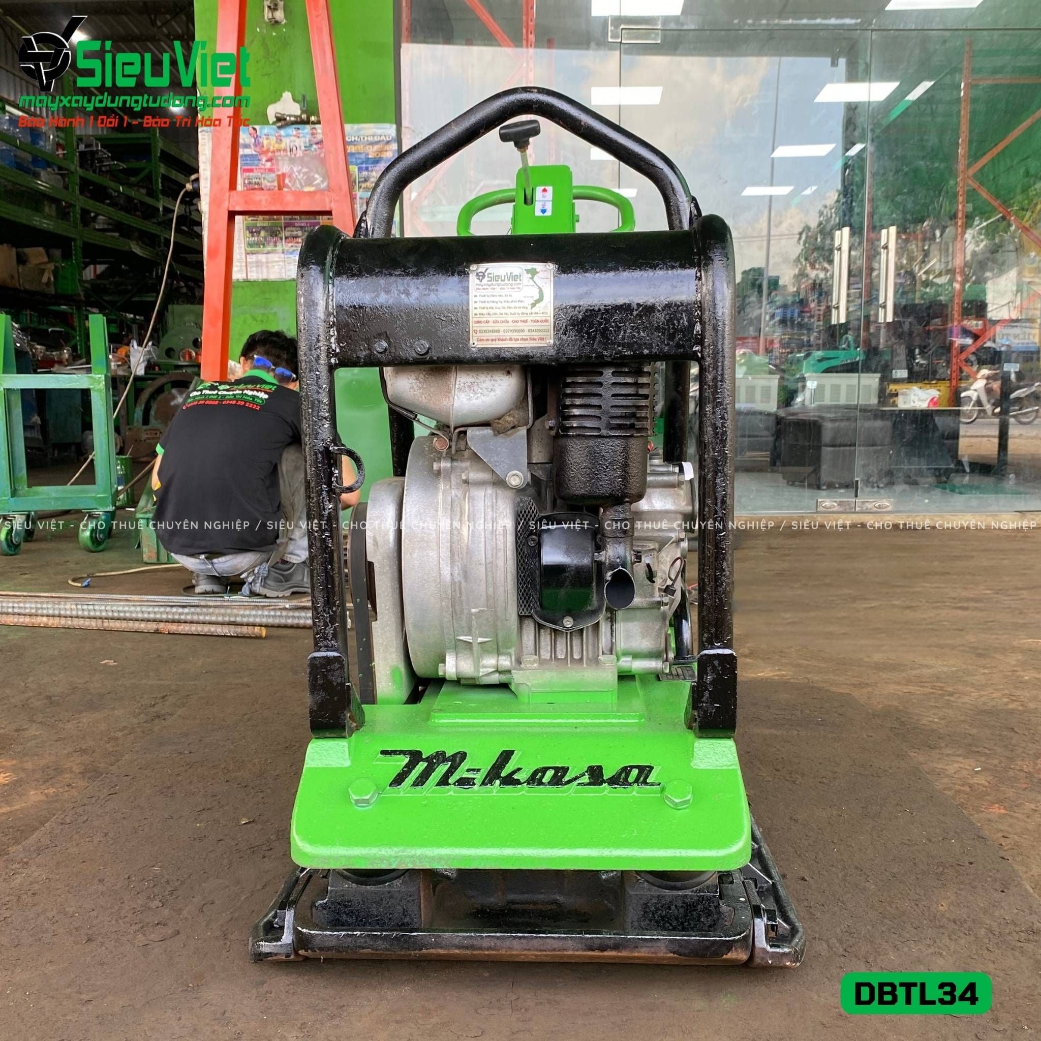 Cũ, Loại 3 - Máy đầm bàn thuỷ lực DBTL34 300-400Kg - Dầu Diesel