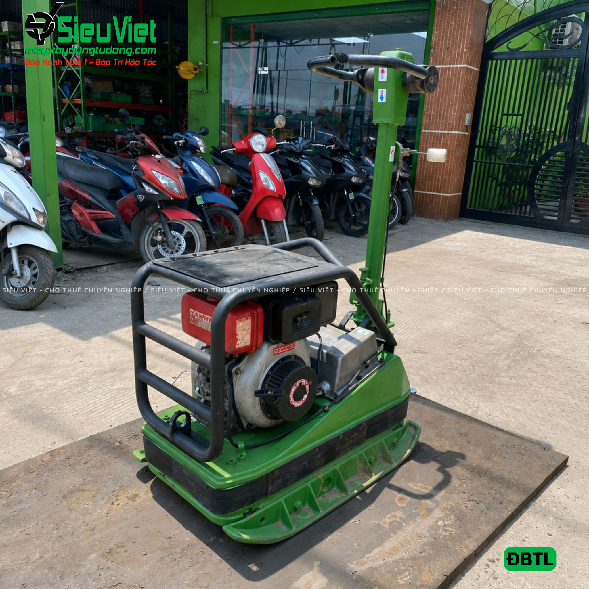 Cũ, Loại 3 - Máy đầm bàn thuỷ lực DBTL34 300-400Kg - Dầu Diesel