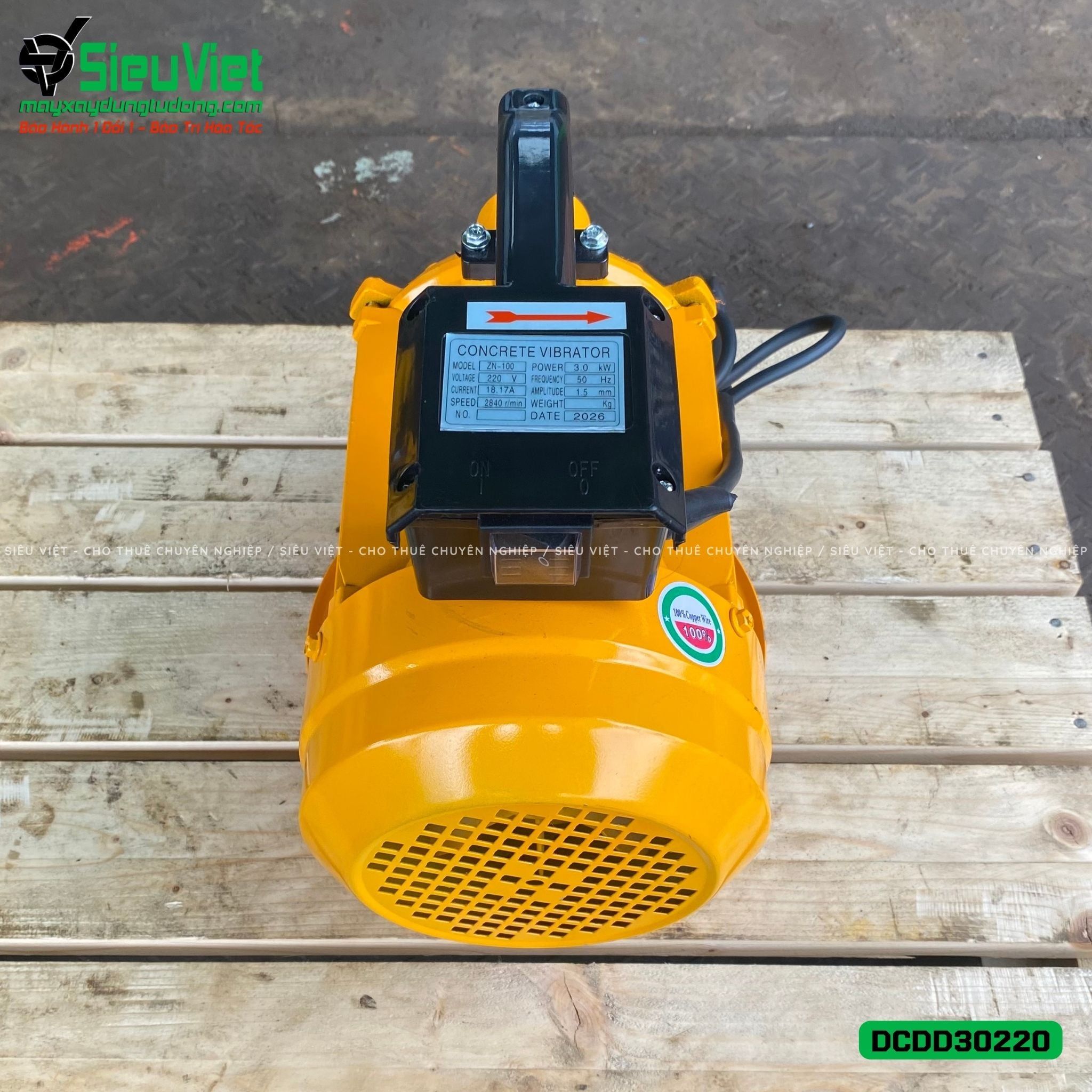 Động cơ đầm dùi điện DCDD30220 - 3.0kw, Điện 220v, Dân dụng