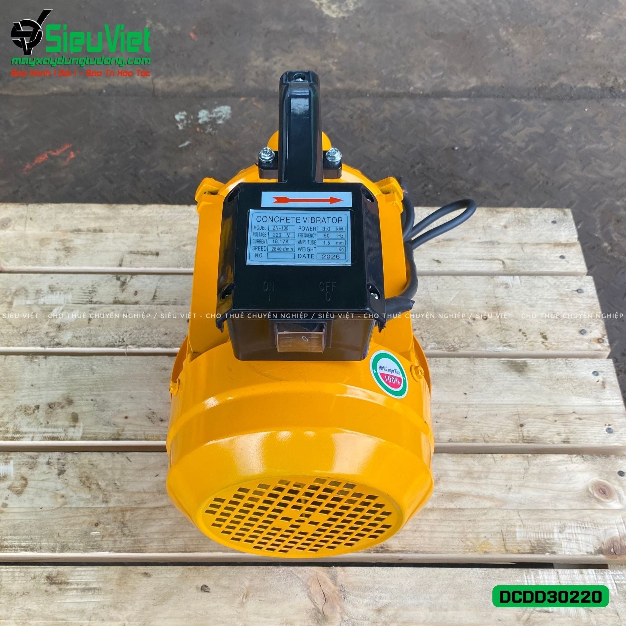 Động cơ đầm dùi điện DCDD30220 - 3.0kw, Điện 220v, Dân dụng