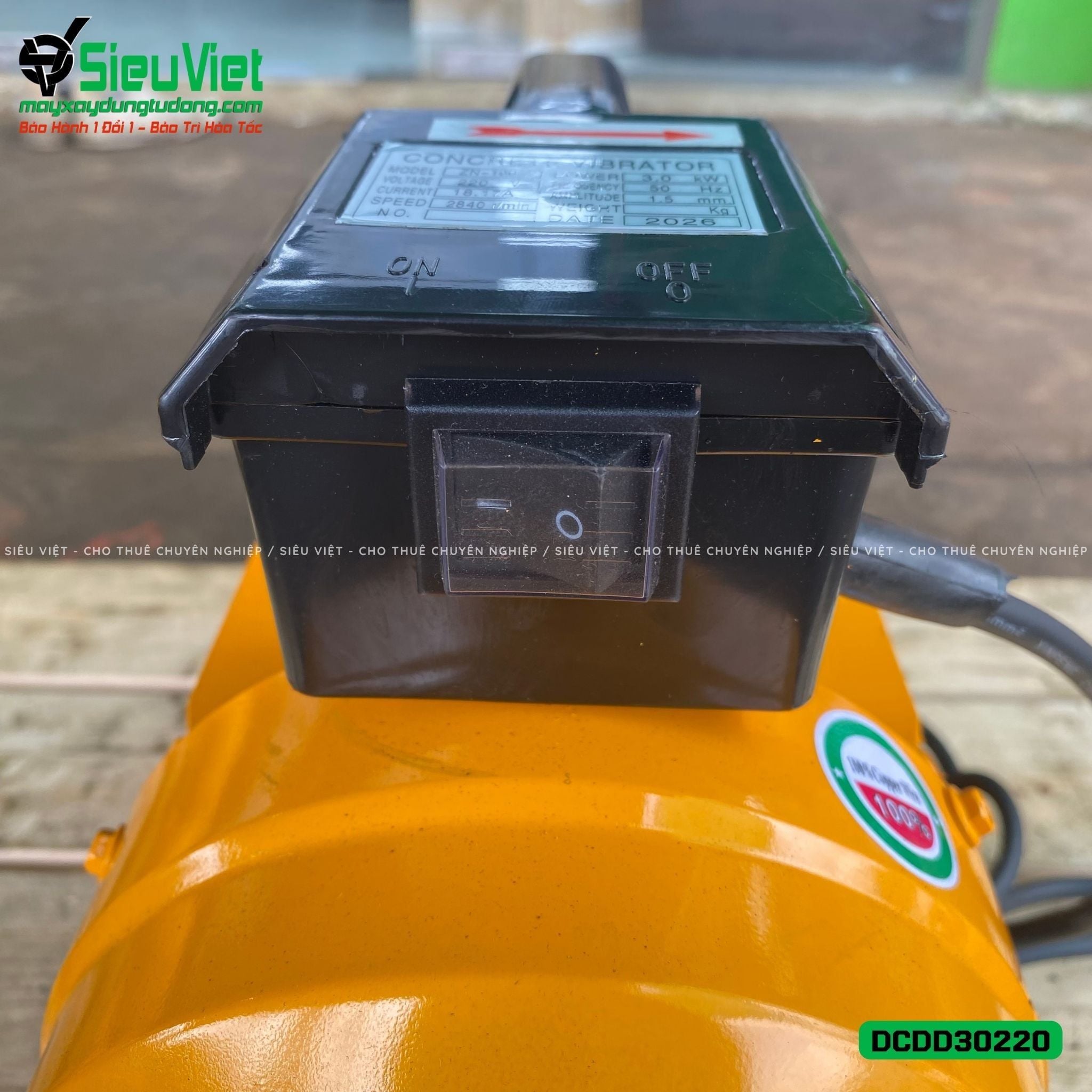 Động cơ đầm dùi điện DCDD30220 - 3.0kw, Điện 220v, Dân dụng