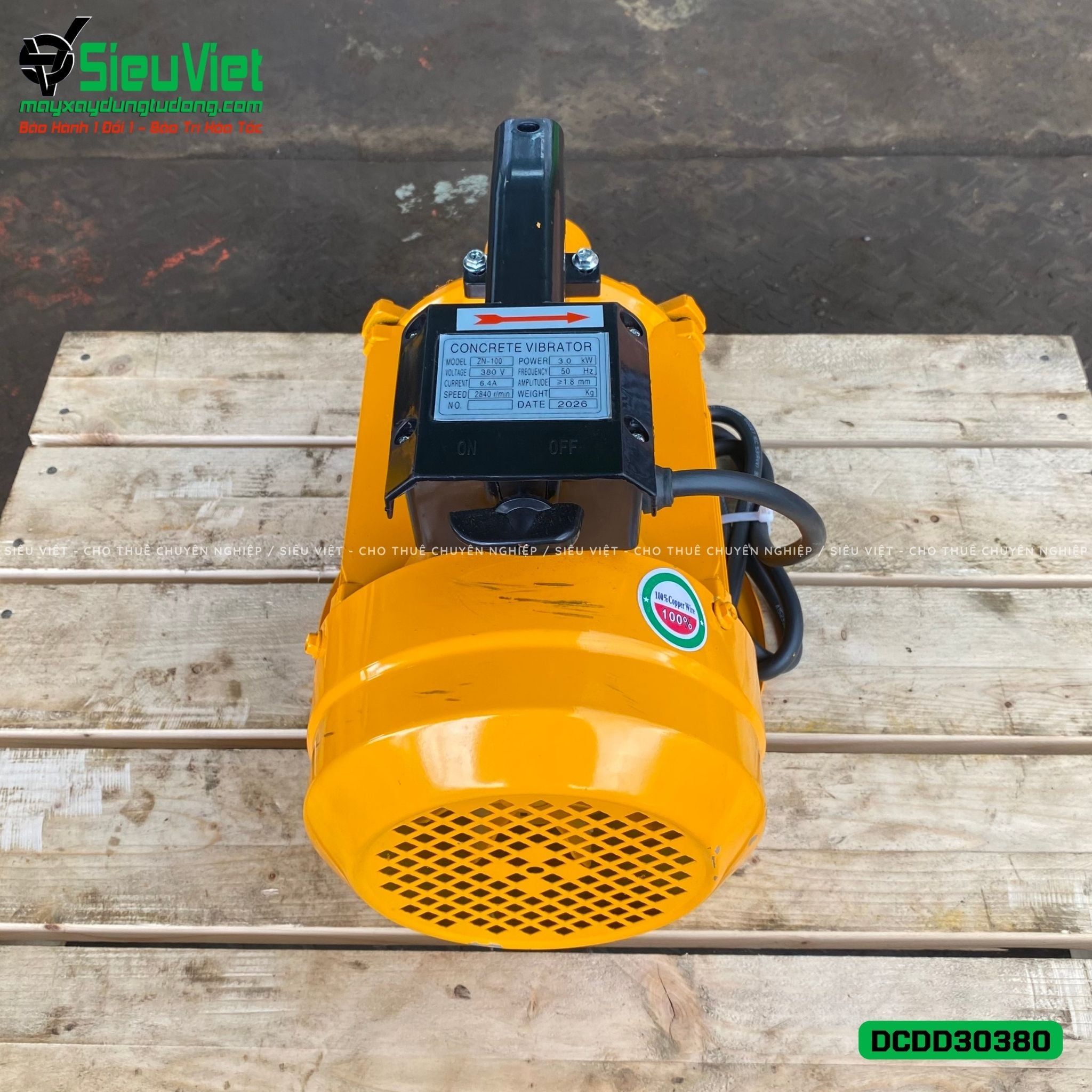 Động cơ đầm dùi điện DCDD30380 - 3.0kw, Điện 380v, 3 Pha