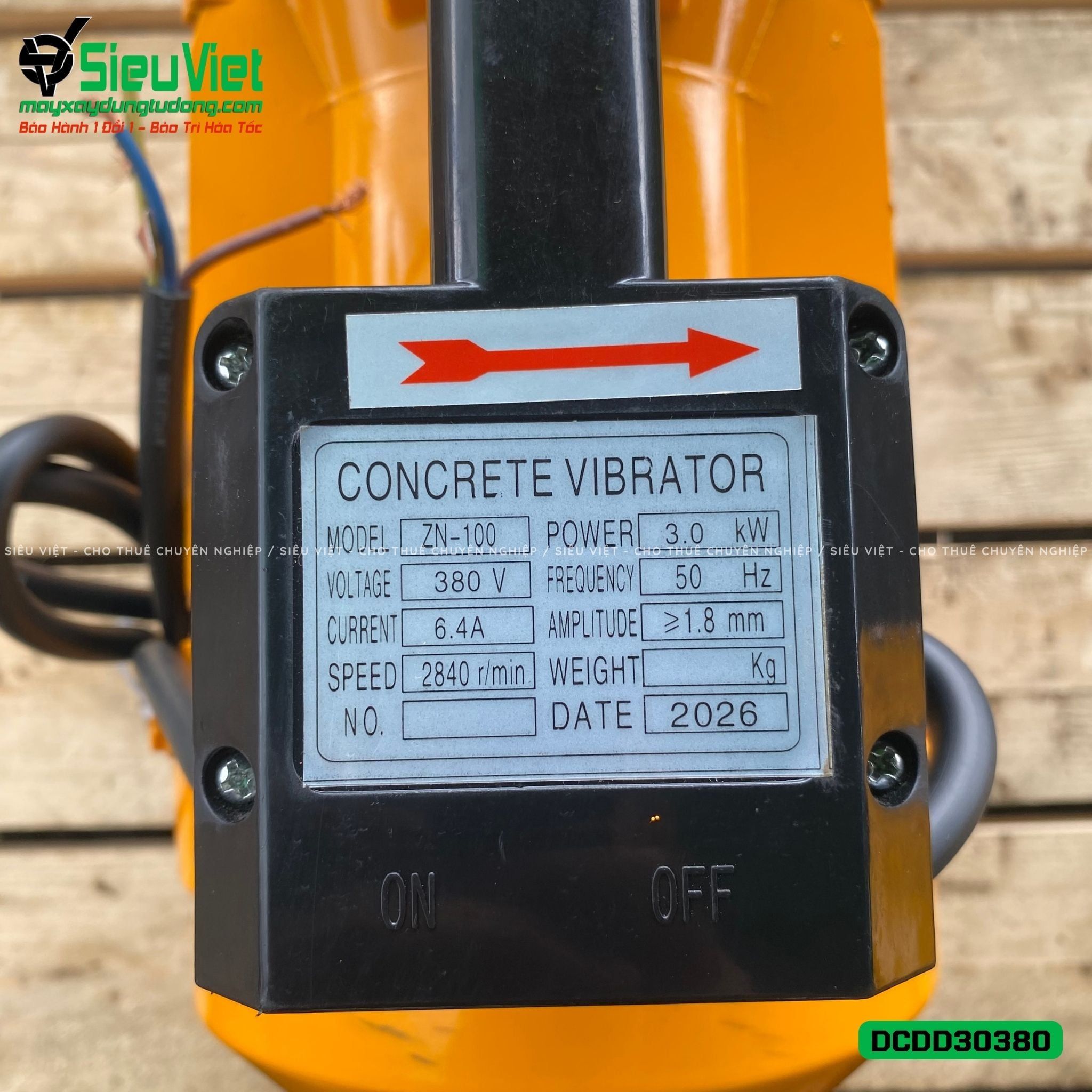 Động cơ đầm dùi điện DCDD30380 - 3.0kw, Điện 380v, 3 Pha