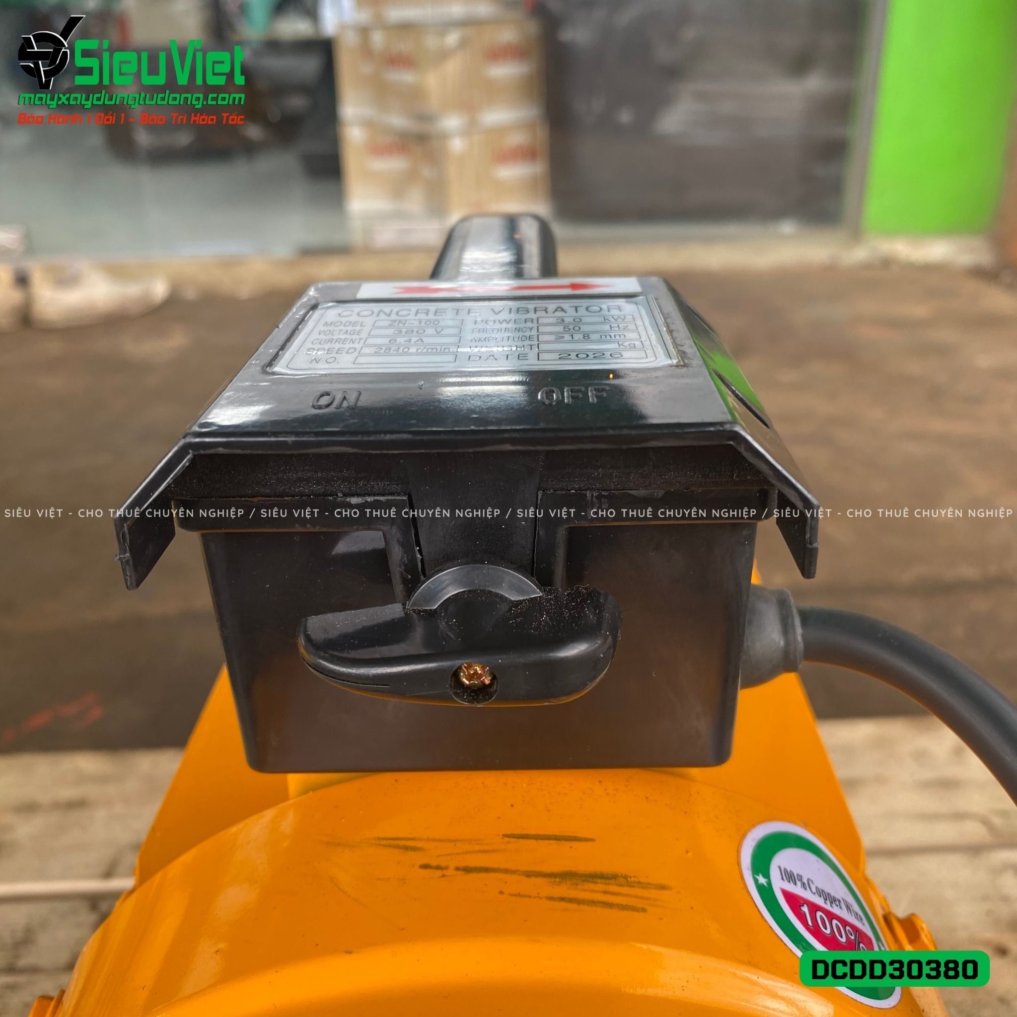 Động cơ đầm dùi điện DCDD30380 - 3.0kw, Điện 380v, 3 Pha