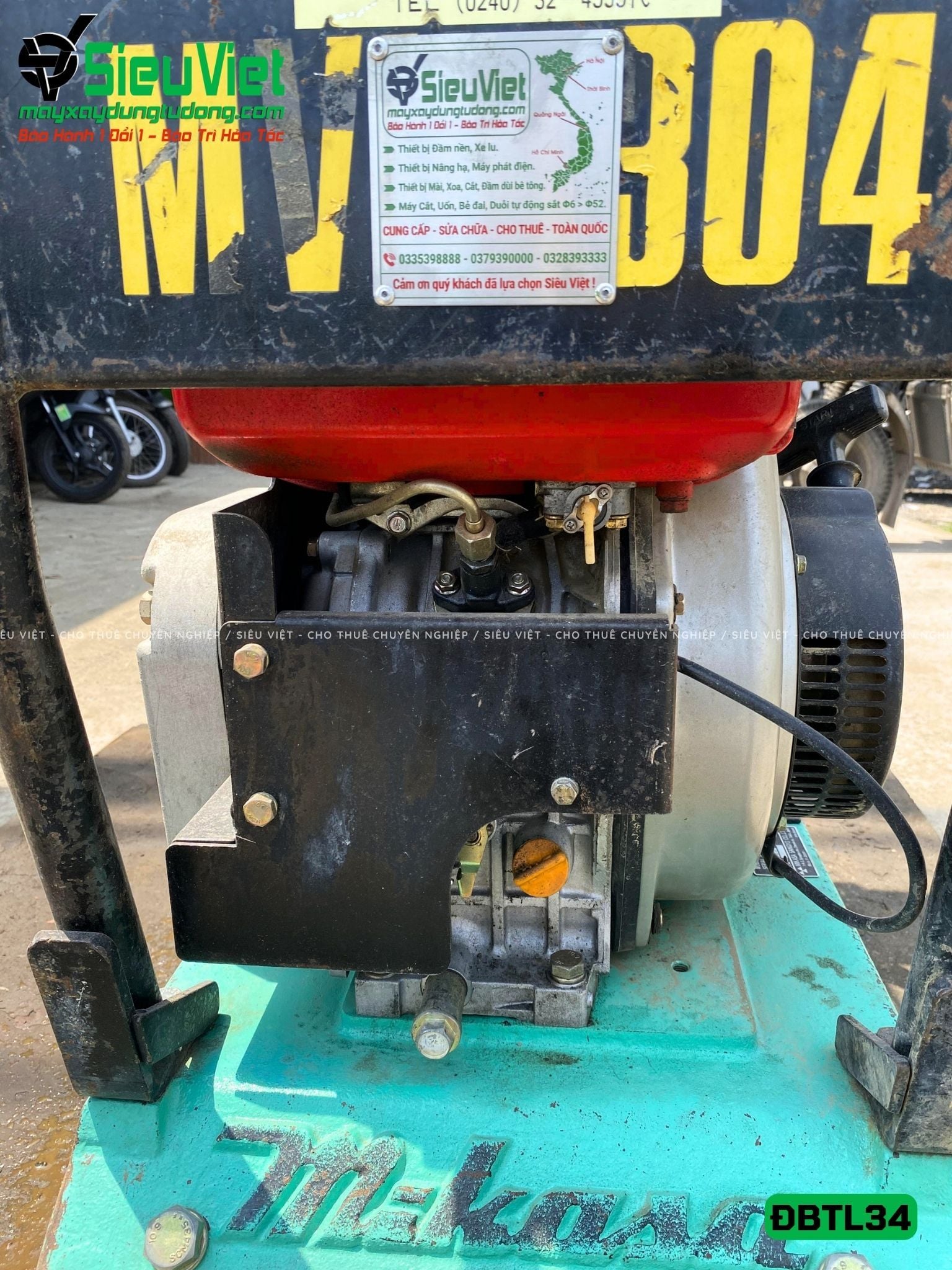 Cũ, Loại 2 - Máy đầm bàn thuỷ lực DBTL34 300-400Kg - Dầu Diesel